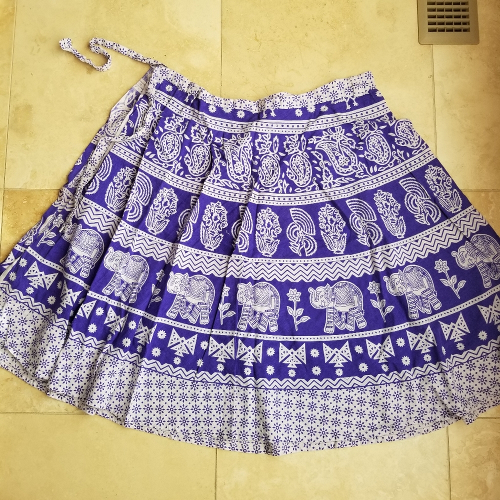Purple Indian Wrap Around Skirt